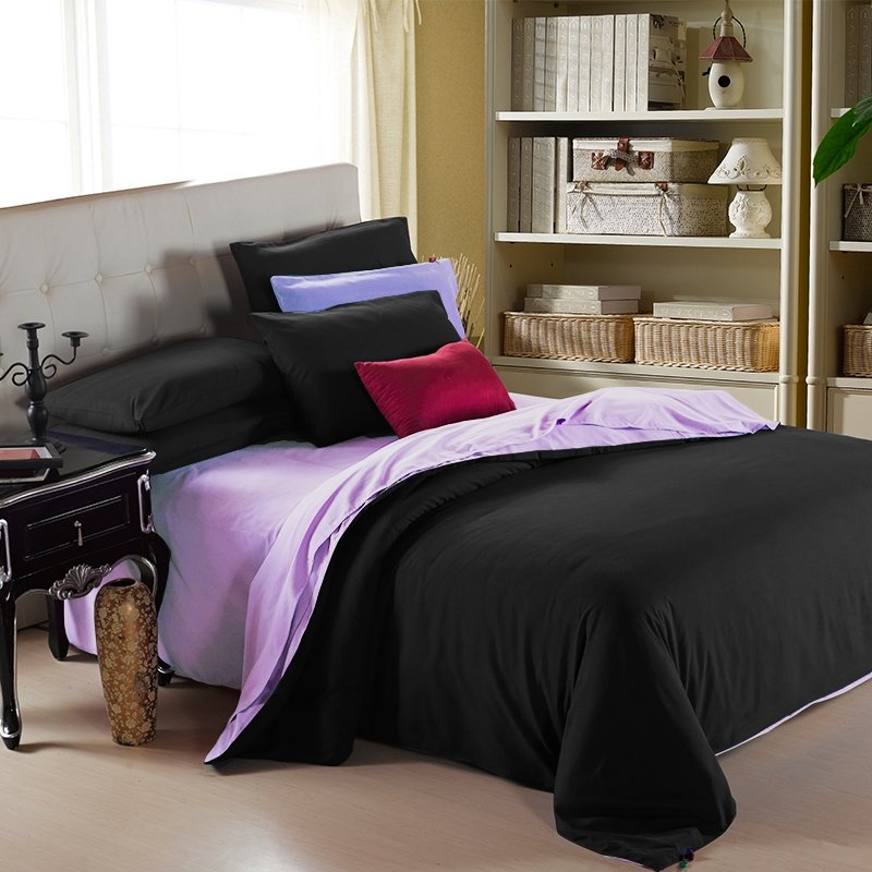 Elegant Girls Black and Lilac Plain Colored Simply Shic Reversible