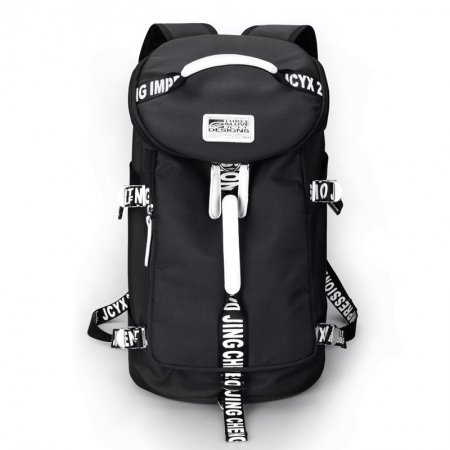 Waterproof Durable Black White Oxford Men Crossbody Shoulder Duffle Bag Hipster Monogrammed Korean Style Flap Bucket-shaped Travel Backpack