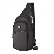 Luxury Black Oxford Masculine Boys Crossbody Shoulder Chest Bag Vintage Sewing Pattern Zipper Casual Travel Hiking Cycling Sling Backpack