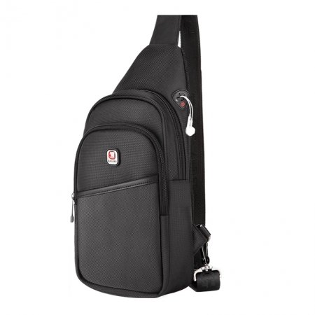 Luxury Black Oxford Masculine Boys Crossbody Shoulder Chest Bag Vintage Sewing Pattern Zipper Casual Travel Hiking Cycling Sling Backpack