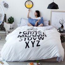 Vogue Black and White Monogrammed Print Modern Chic Twin, Full Size Bedding Sets for Teens, Kids, Boys