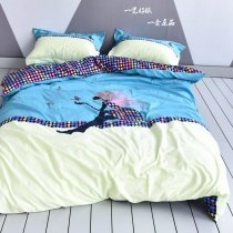 Navy Blue White Aqua Purple and Pink Ballerina Butterfly and Neon Rainbow Polka Dot Print Colorful Full Size Bedding Sets