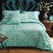 Green Leaf Rustic Chic Tropical Natural Full, Queen Size Bedding Sets