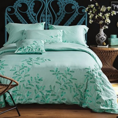 Green Leaf Rustic Chic Tropical Natural Full, Queen Size Bedding Sets