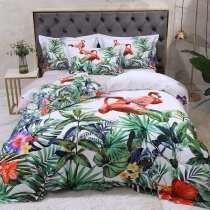 Flamingo Tropical Flower Oriental Full, Queen Size Bedding Sets