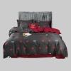 Black and Red Kissing Mark Luxury Sexy Modern Chic Full, Queen Size Bedding Sets