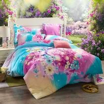 Bright Colorful Butterfly in Flower Garden Cute Asian Inspired Teen Girls Full, Queen Size Bedding Duvet Cover Sets