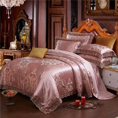 Sparkle Deep Taupe and Gold Elizabethan Pattern Victorian Style Western Inspired Full, Queen Size Bedding Sets