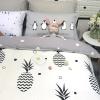 Hipster Gray Black and White Pineapple Print Preppy Style Unique Twin, Full Size Bedding Sets for Boys