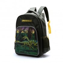Black Yellow and Forest Green Oxford Boys Pupil School Book Bag Personalized Animal Dinosaur Print Preppy Campus Backpack