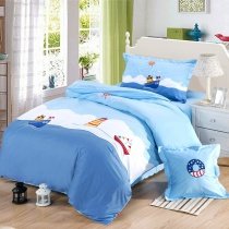 Funky Boys Lighthouse and Boat Ocean Nautical Style Twin, Full Size Bedding Sets