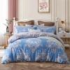 Gray and Blue Medieval Pattern Vintage Gothic Chic Baroque Style Full, Queen Size Bedding Sets