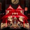 Fancy Red and Gold Tribal Print Luxury Noble Excellence Egyptian Cotton Full, Queen Size Bedding Sets