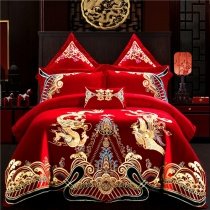 Fancy Red and Gold Tribal Print Luxury Noble Excellence Egyptian Cotton Full, Queen Size Bedding Sets
