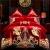 Fancy Red and Gold Tribal Print Luxury Noble Excellence Egyptian Cotton Full, Queen Size Bedding Sets
