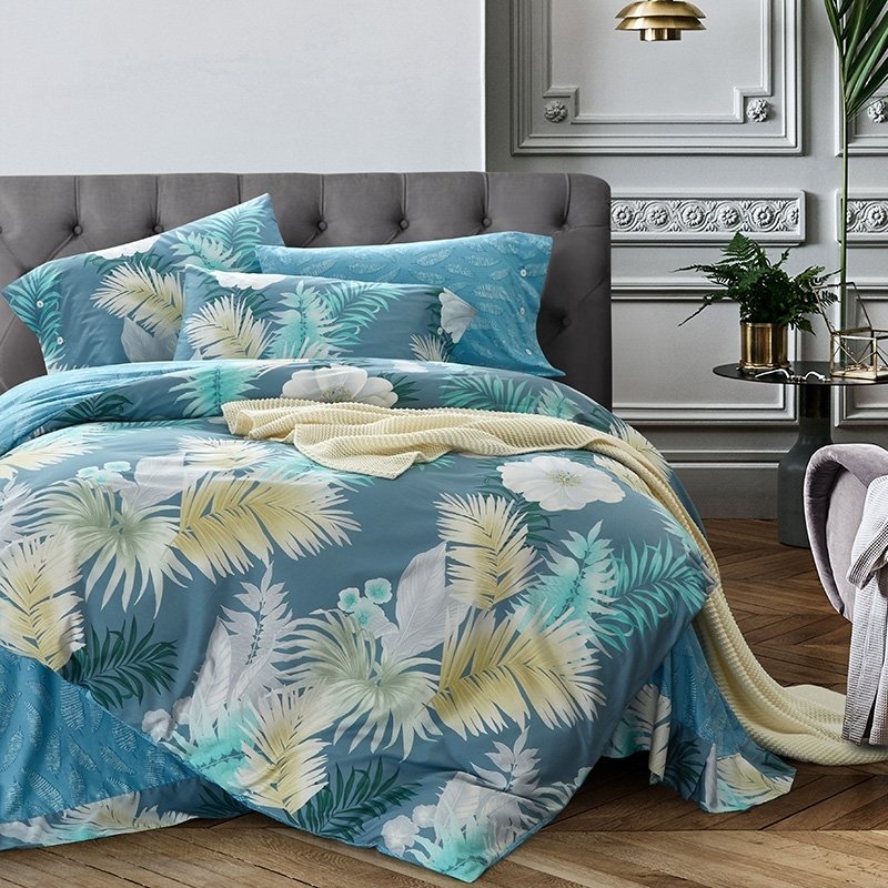 Rustic Chic Fern Leaf Print Tropical Style Bedding Sets - EnjoyBedding.com