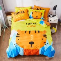 Kids Cute Tiger Print Cartoon Animal Funny Twin, Full Size Bedding Sets