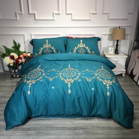 Bohemian Rococo Pattern Exotic Baroque Style Full, Queen Size Bedding Sets