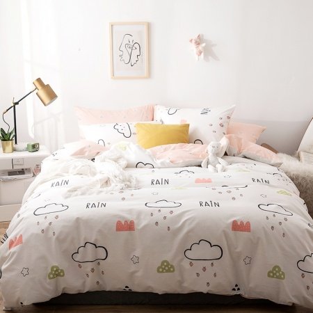 Modern Chic Rain and Cloud Hipster Kids Twin, Full Size Bedding Sets