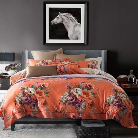 Orange Blossom Oriental Style Country Chic Full, Queen Size Bedding Sets
