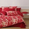 Red Wintersweet Flower Twin, Full, Queen Size Bedding Sets