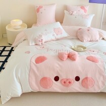 Girls Cute Pig Funky Twin, Full, Queen Size Bedding Sets