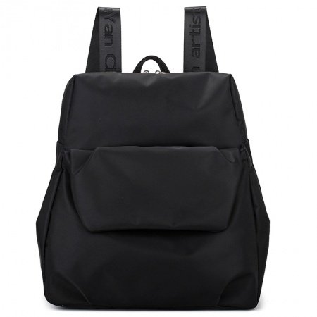 Durable Solid Black Oxford Foldable Casual Travel 14 Inch Laptop Backpack Waterproof Ruffle Girls Preppy School Campus Book Bag