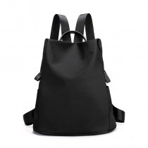 Waterproof Black Nylon with Leather Trim Anti Theft Women Small Travel Backpack Hipster Korean Style Preppy School Campus Book Bag
