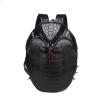 Durable Black Patent Leather Embossed Snake-shaped Cool Boys Travel Backpack Punk Rock and Roll Style Spike Rivet Studded School Book Bag