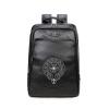 Personalized Black Faux Leather Rivet Studded Boys School Campus Book Bag Punk Style Durable Sewing Pattern Sequin Travel Backpack