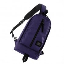 Dark Purple Polyester with Black Trim Women Crossbody Shoulder Chest Bag Trend Sewing Pattern Zipper Casual Travel Hiking Sling Backpack