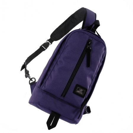 Dark Purple Polyester with Black Trim Women Crossbody Shoulder Chest Bag Trend Sewing Pattern Zipper Casual Travel Hiking Sling Backpack