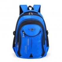 Lightweight Black and Blue Oxford Boys Pupil School Book Bag Hipster Monogrammed Print Kids Preppy Campus Backpack