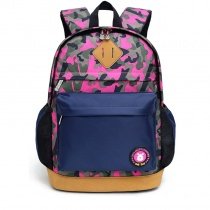 Royal Blue Orange Black Gray Hot Pink Nylon Girls Pupil School Book Bag Military Camouflage Print Campus Backpack