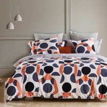 Black White Khaki and Orange Polka Dot and Human Body Unusual Full, Queen Size Bedding Sets