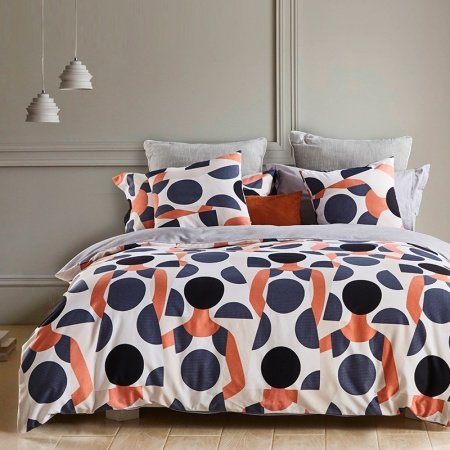 Black White Khaki and Orange Polka Dot and Human Body Unusual Full, Queen Size Bedding Sets