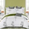 Gray and White Wildflower Print Modern Chic Bedding Sets