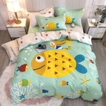 Ocean Fish and Mermaid Under The Sea World Cute Style Twin, Full Size Bedding Sets for Boys Girls