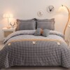 Gray Houndstooth Masculine Full, Queen Size Bedding Sets