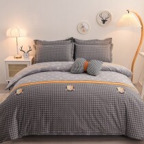 Gray Houndstooth Masculine Full, Queen Size Bedding Sets