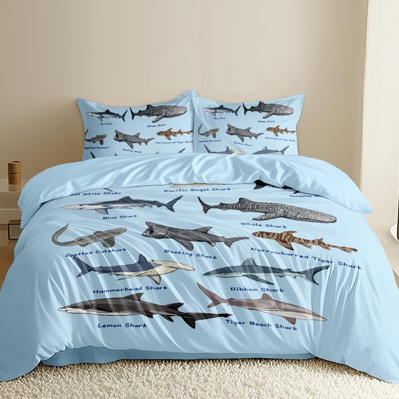 Shark Ocean Themed Marine Life Twin, Full Size Bedding Sets