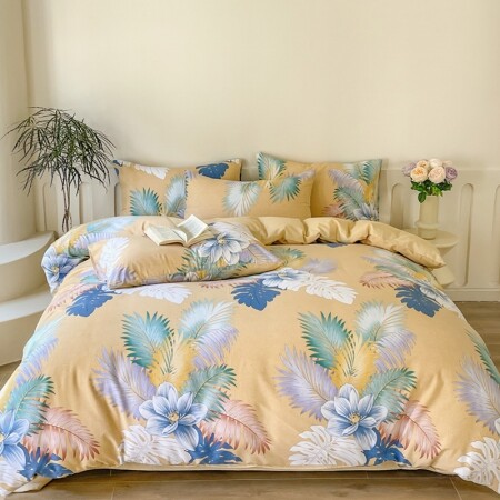 Tropical Leaf Oriental Style Exotic Full, Queen Size Bedding Sets
