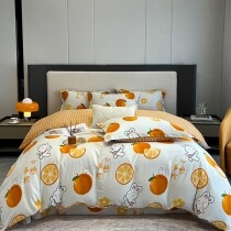 Orange Print Trendy Unique Style Full, Queen Size Bedding Sets