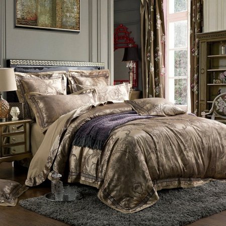 Grey Tribal Print Classic Unique Southwestern Paisley Shabby Chic Full, Queen Size Bedding Sets