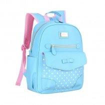 Tiffany Blue Patent Leather Gold Sequin Bow Girls School Backpack Polka Dot Print Sewing Pattern Bottom Studded Pupil Campus Book Bag