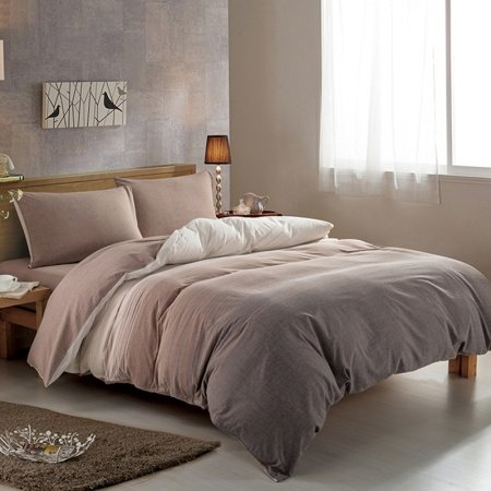 Boys Chocolate and Beige Ombre Colored Masculine Shabby Chic Old Fashion Unusual 100% Cotton Full, Queen Size Bedding Sets