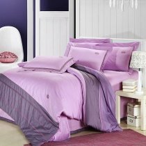 Lavender and Gray Modern Chic Girly Feminine Full, Queen Size Bedding Sets
