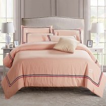 Luxury Coral Color Simply Modern Chic Full, Queen Size Bedding Sets