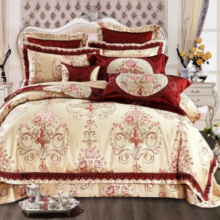 Noble Excellence Tribal Pattern Victorian Style Shiny Full, Queen Size Bedding Sets