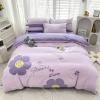 Lavender and Lilac Purple Daisy Flower Feminine Girly Trendy Pastel Style Full, Queen Size Bedding Sets